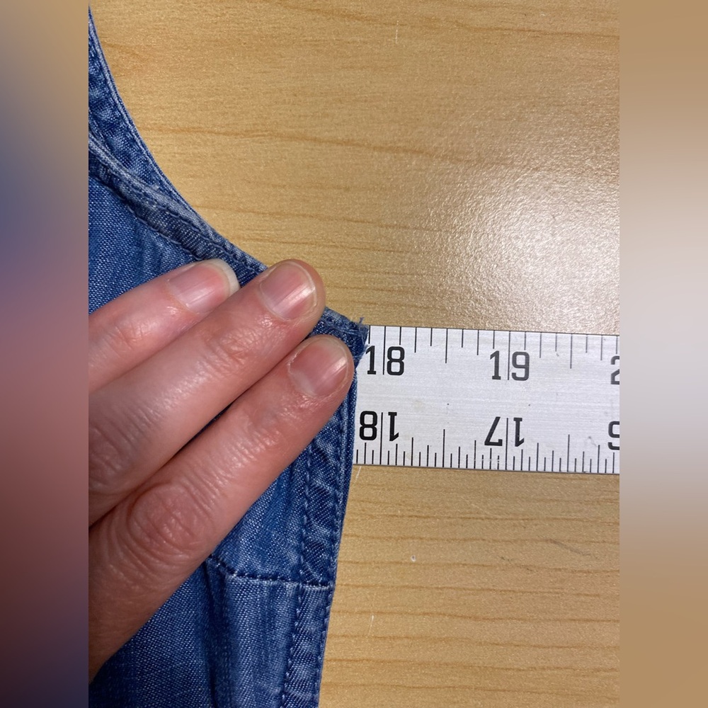 Talbots Chambray Collared 1/2 Button Placket Slee… - image 5